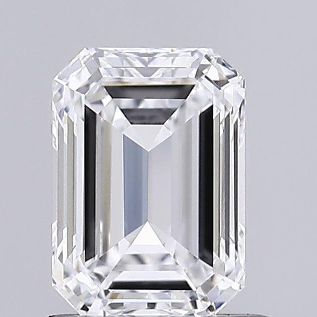 1.0 Carat Emerald Lab Diamond with  Cut Diamond in 14KT  view 1
