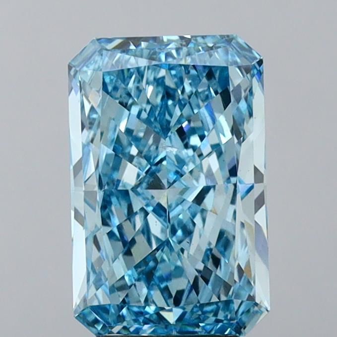 4.99 Carat Radiant Lab Diamond with  Cut Diamond in 14KT  view 1
