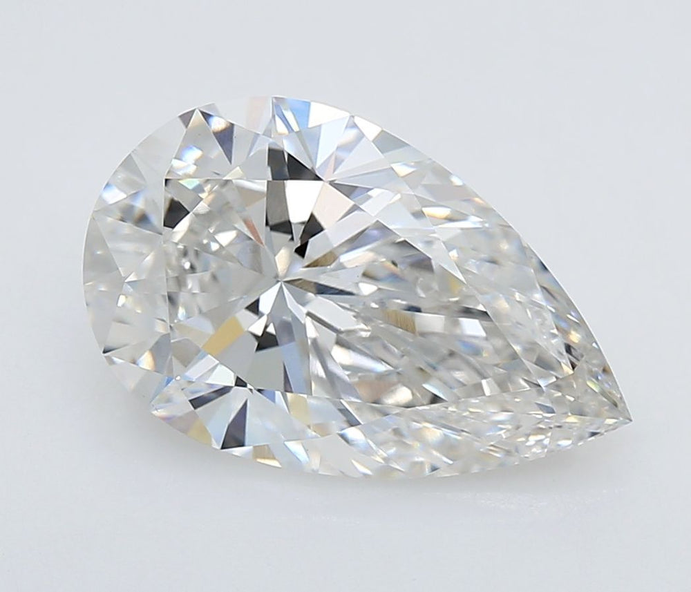 4.09 Carat Pear Lab Diamond with  Cut Diamond in 14KT  view 1
