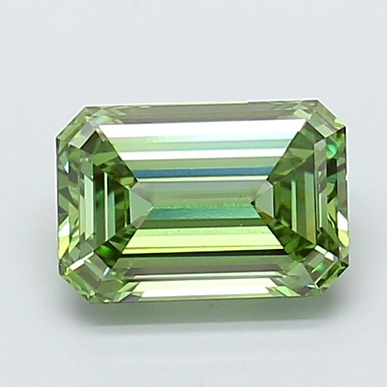 2.5 Carat Emerald Lab Diamond with  Cut Diamond in 14KT  view 1
