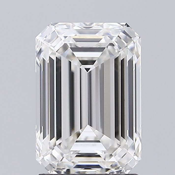 2.24 Carat Emerald Lab Diamond with  Cut Diamond in 14KT  view 1
