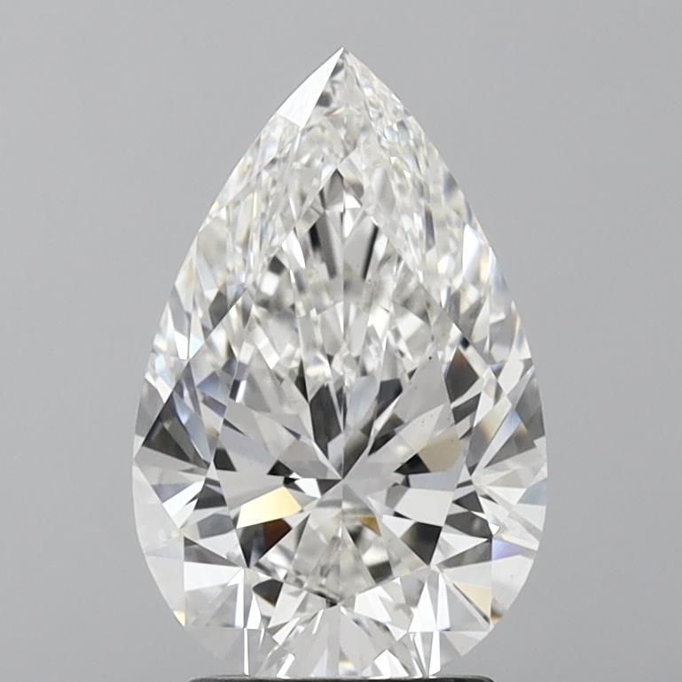 2.66 Carat Pear Lab Diamond with  Cut Diamond in 14KT  view 1
