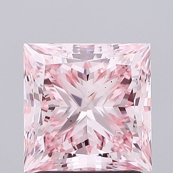 2.01 Carat Princess Lab Diamond with  Cut Diamond in 14KT  view 1
