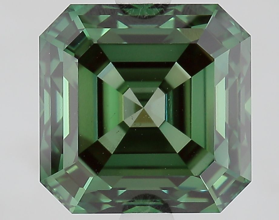 3.33 Carat Emerald Lab Diamond with  Cut Diamond in 14KT  view 1
