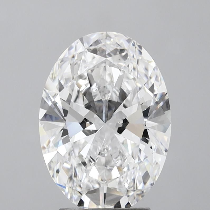 3.37 Carat Oval Lab Diamond with  Cut Diamond in 14KT  view 1
