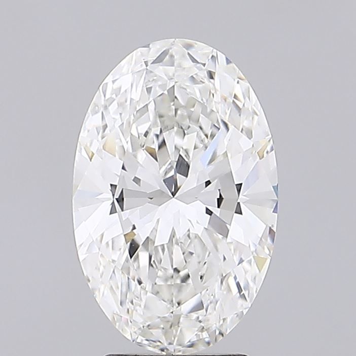 3.05 Carat Oval Lab Diamond with  Cut Diamond in 14KT  view 1
