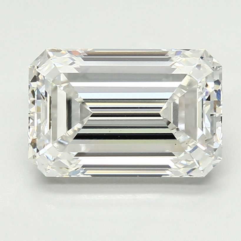3.77 Carat Emerald Lab Diamond with  Cut Diamond in 14KT  view 1
