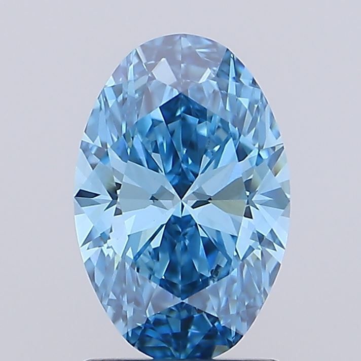 1.51 Carat Oval Lab Diamond with  Cut Diamond in 14KT  view 1
