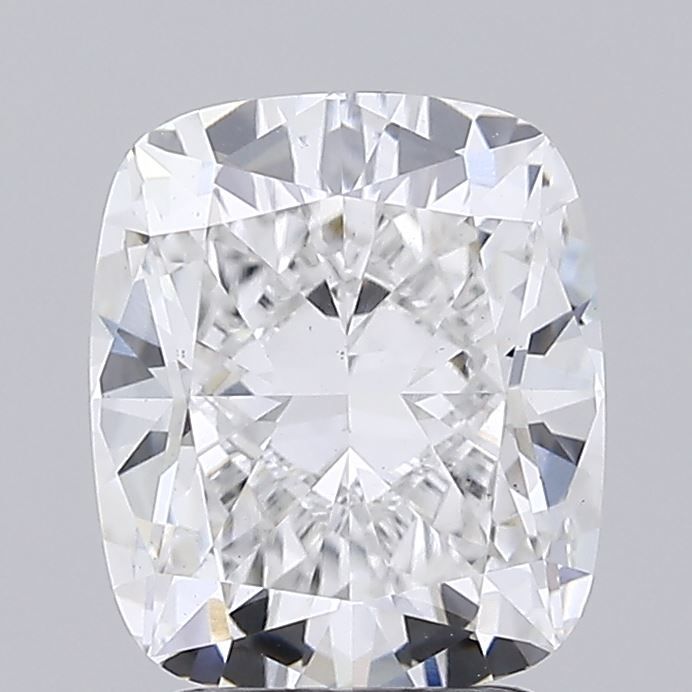 2.53 Carat Cushion Lab Diamond with  Cut Diamond in 14KT  view 1
