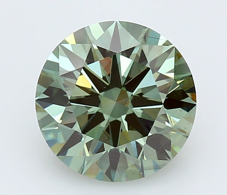 2.42 Carat Round Lab Diamond with  Cut Diamond in 14KT  view 1
