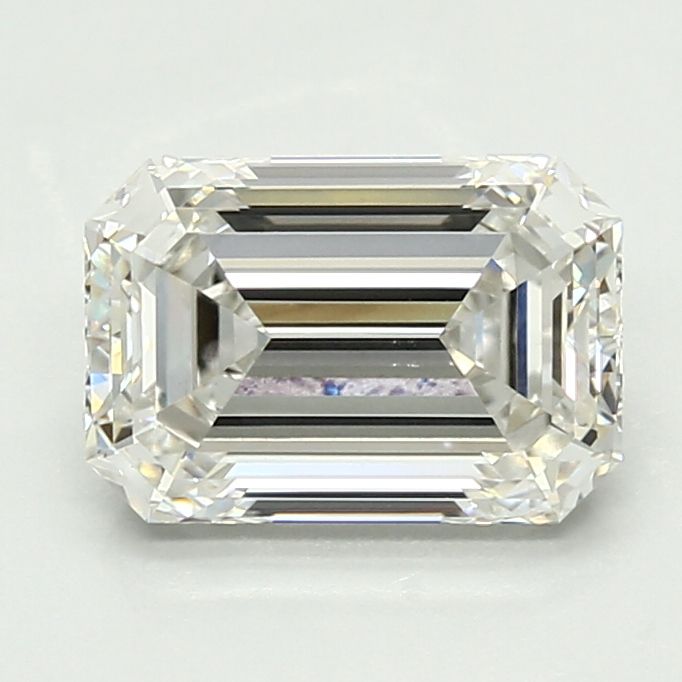 2.09 Carat Emerald Lab Diamond with  Cut Diamond in 14KT  view 1

