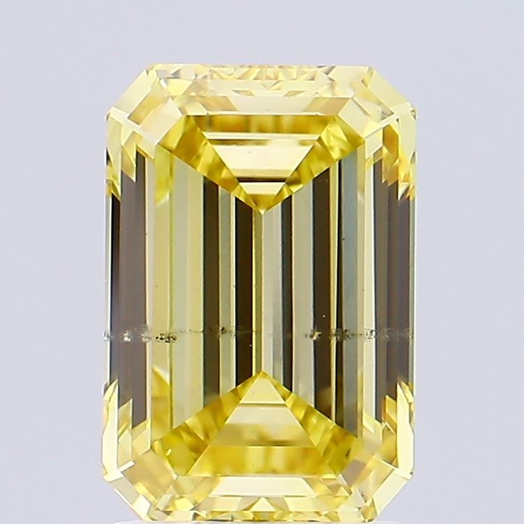 2.01 Carat Emerald Lab Diamond with  Cut Diamond in 14KT  view 1
