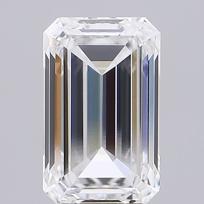 5.1 Carat Emerald Lab Diamond with  Cut Diamond in 14KT  view 1
