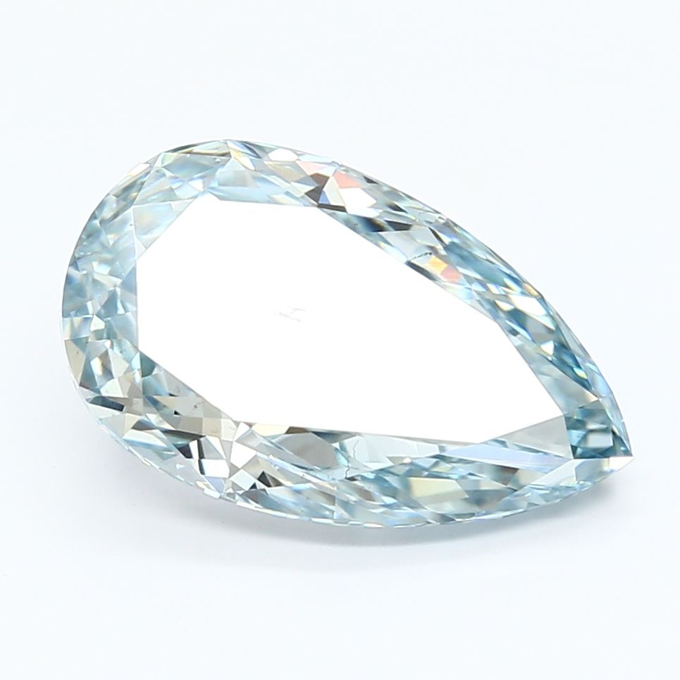 5.0 Carat Pear Lab Diamond with  Cut Diamond in 14KT  view 1
