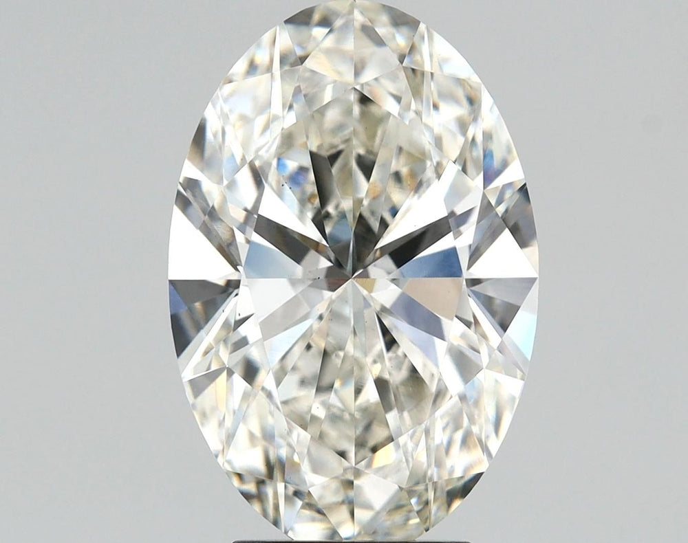 4.04 Carat Oval Lab Diamond with  Cut Diamond in 14KT  view 1
