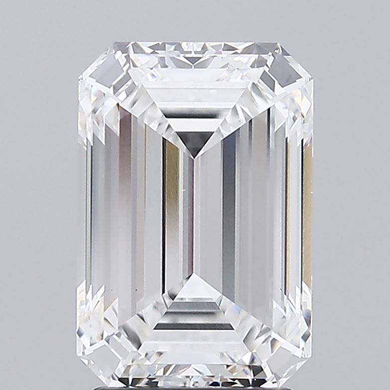 3.04 Carat Emerald Lab Diamond with  Cut Diamond in 14KT  view 1
