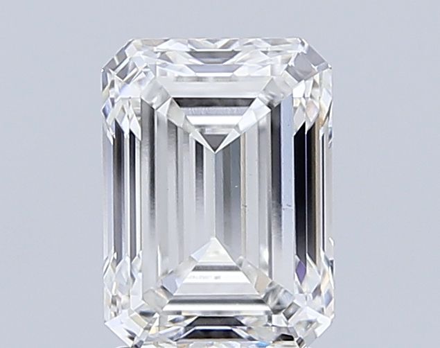 2.52 Carat Emerald Lab Diamond with  Cut Diamond in 14KT  view 1
