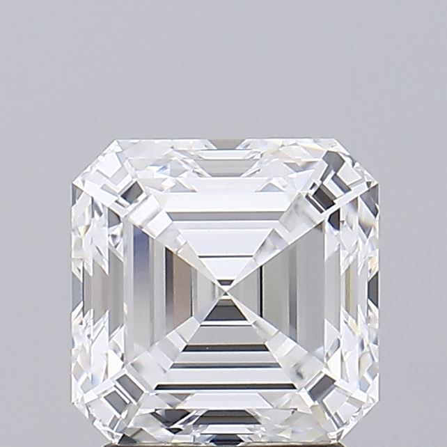 2.52 Carat Asscher Lab Diamond with  Cut Diamond in 14KT  view 1
