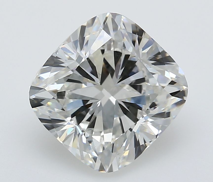 3.08 Carat Cushion Lab Diamond with  Cut Diamond in 14KT  view 1

