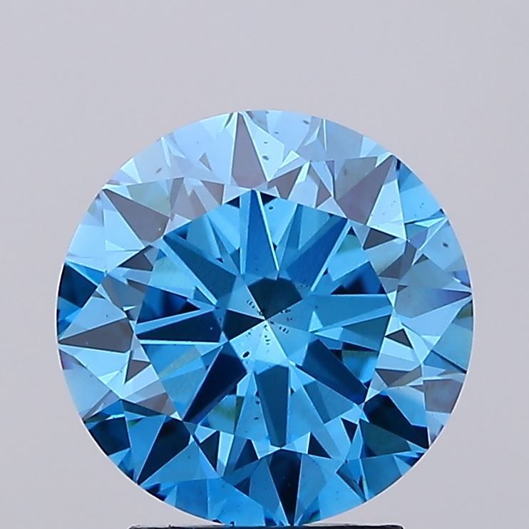 3.0 Carat Round Lab Diamond with  Cut Diamond in 14KT  view 1

