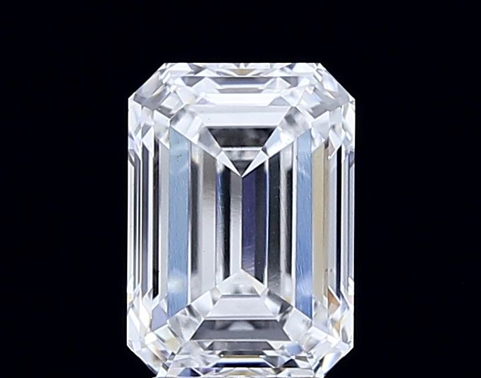 3.09 Carat Emerald Lab Diamond with  Cut Diamond in 14KT  view 1
