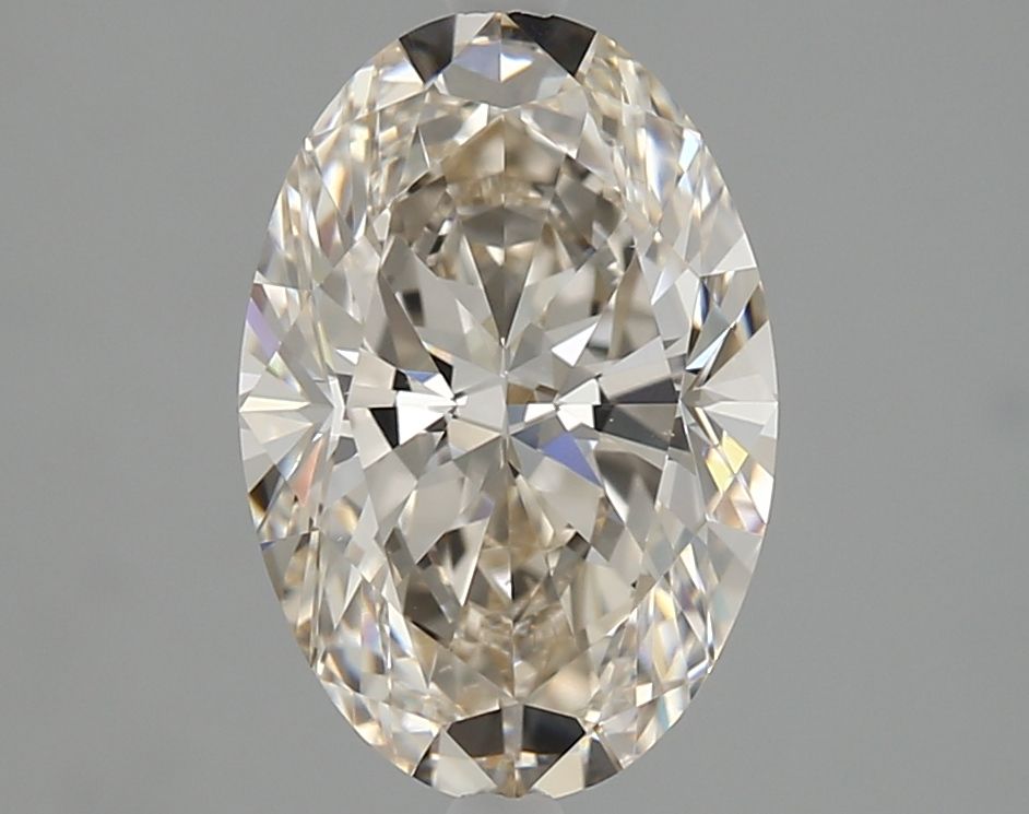 2.5 Carat Oval Natural Diamond with  Cut Diamond in 14KT  view 1
