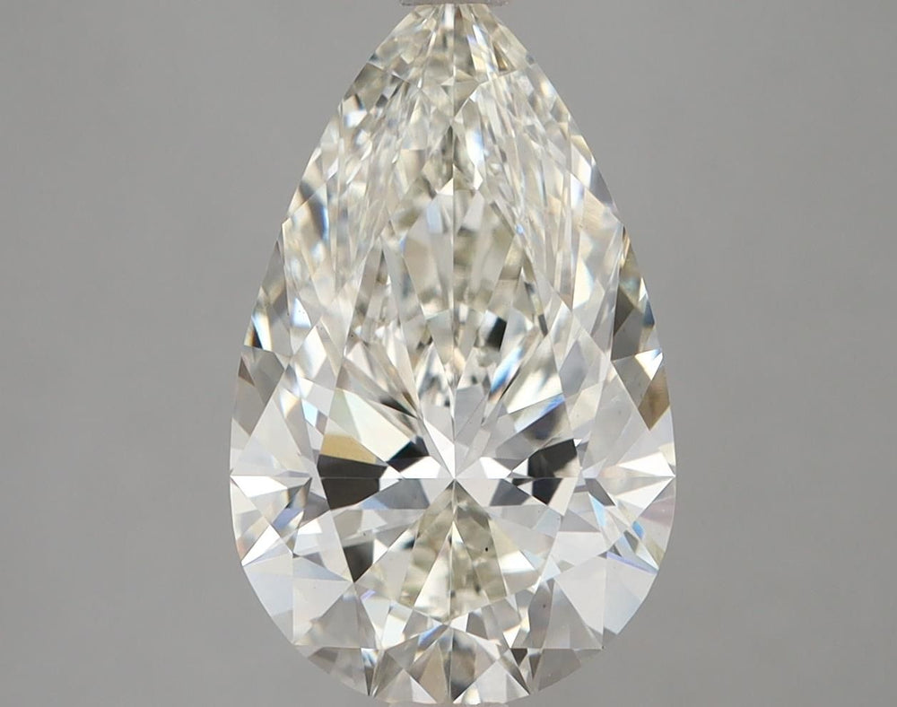 3.58 Carat Pear Lab Diamond with  Cut Diamond in 14KT  view 1
