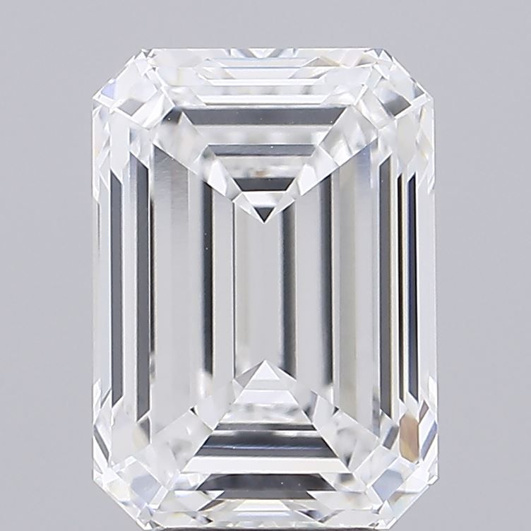4.72 Carat Emerald Lab Diamond with  Cut Diamond in 14KT  view 1
