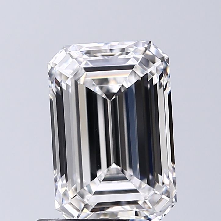 3.11 Carat Emerald Lab Diamond with  Cut Diamond in 14KT  view 1
