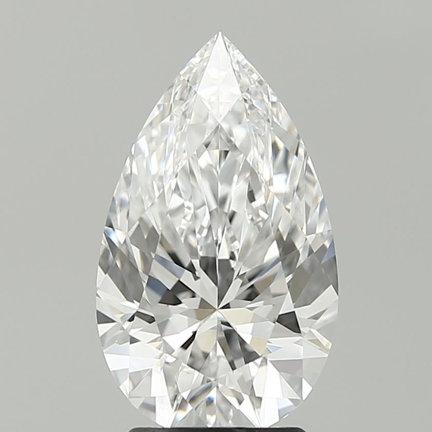 2.6 Carat Pear Lab Diamond with  Cut Diamond in 14KT  view 1
