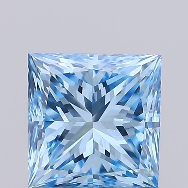 0.85 Carat Princess Lab Diamond with  Cut Diamond in 14KT  view 1
