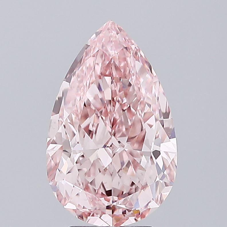 3.87 Carat Pear Lab Diamond with  Cut Diamond in 14KT  view 1
