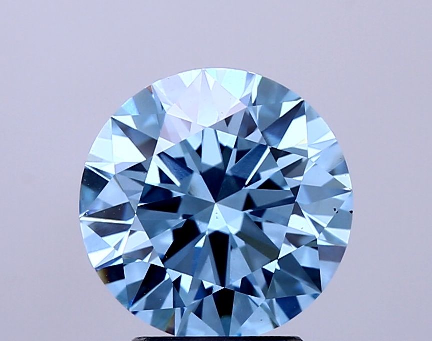 2.61 Carat Round Lab Diamond with  Cut Diamond in 14KT  view 1
