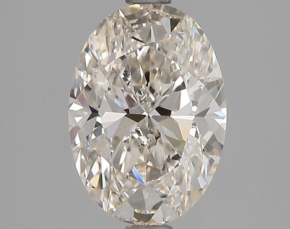 2.01 Carat Oval Natural Diamond with  Cut Diamond in 14KT  view 1

