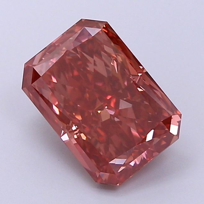 2.69 Carat Radiant Lab Diamond with  Cut Diamond in 14KT  view 1
