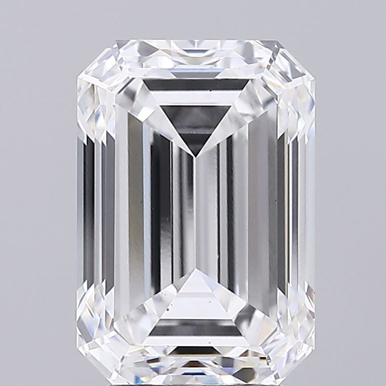4.5 Carat Emerald Lab Diamond with  Cut Diamond in 14KT  view 1
