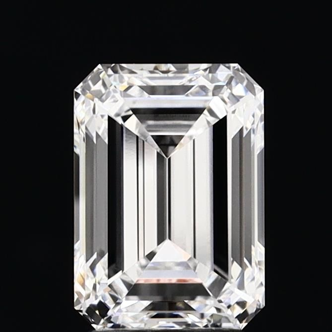 3.2 Carat Emerald Lab Diamond with  Cut Diamond in 14KT  view 1
