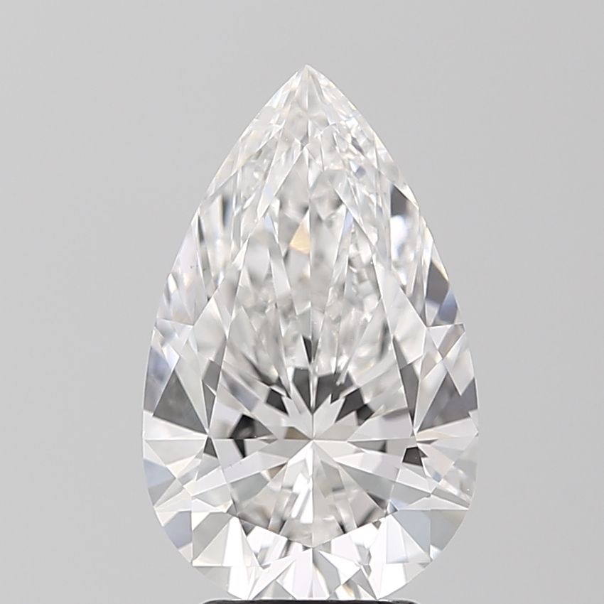 3.53 Carat Pear Lab Diamond with  Cut Diamond in 14KT  view 1
