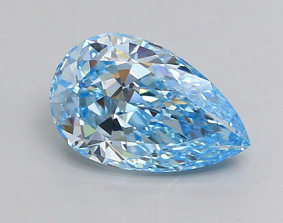 2.61 Carat Pear Lab Diamond with  Cut Diamond in 14KT  view 1
