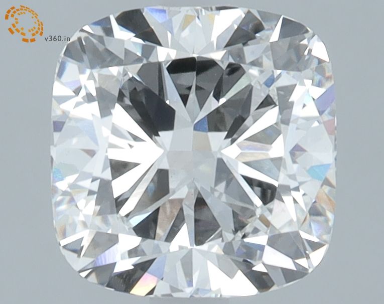 2.52 Carat Cushion Lab Diamond with  Cut Diamond in 14KT  view 1
