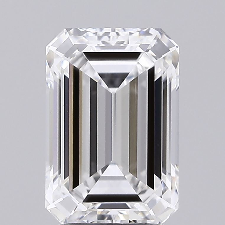 2.92 Carat Emerald Lab Diamond with  Cut Diamond in 14KT  view 1
