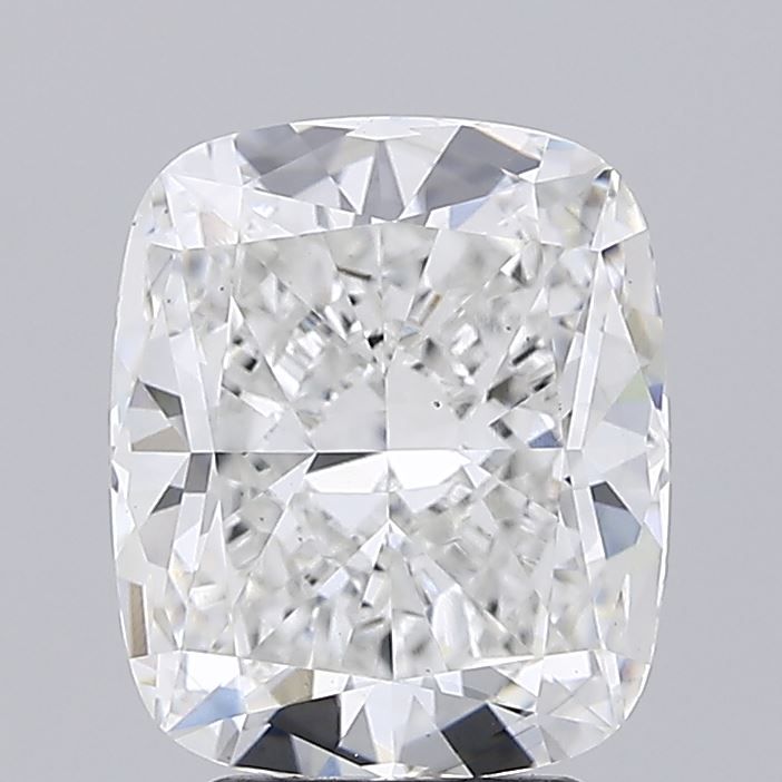 3.92 Carat Cushion Lab Diamond with  Cut Diamond in 14KT  view 1
