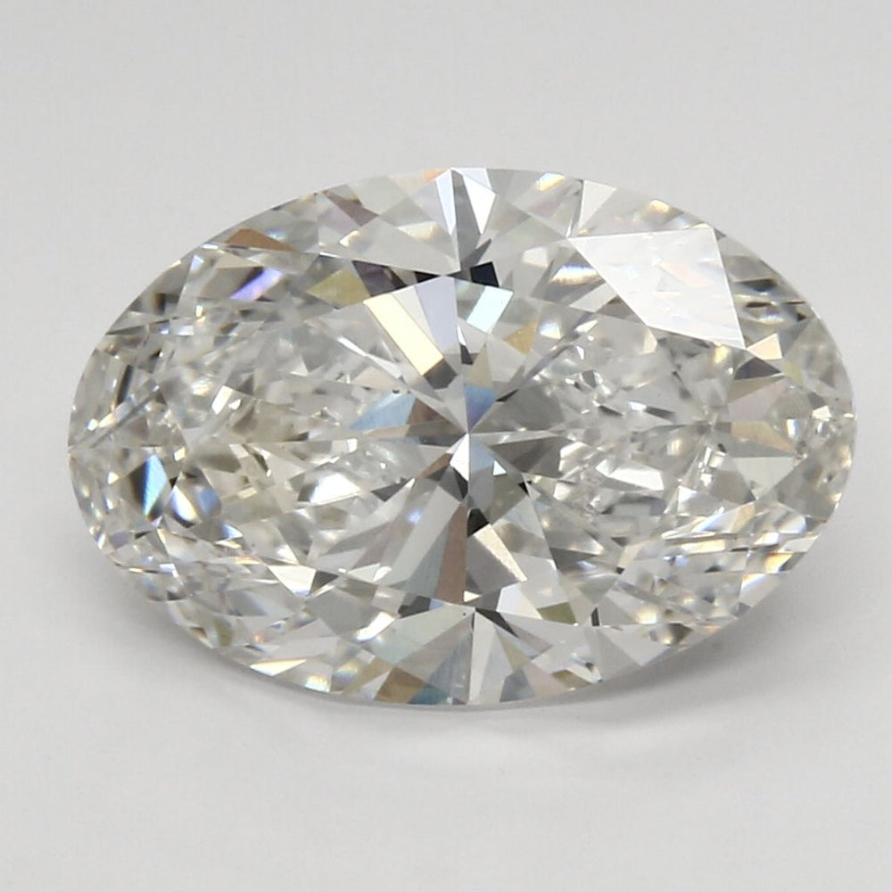 4.45 Carat Oval Lab Diamond with  Cut Diamond in 14KT  view 1
