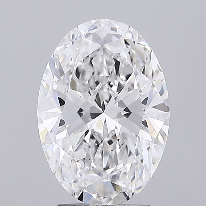 3.08 Carat Oval Lab Diamond with  Cut Diamond in 14KT  view 1
