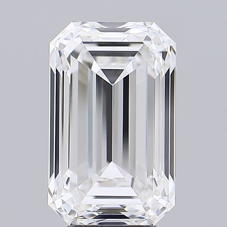 5.0 Carat Emerald Lab Diamond with  Cut Diamond in 14KT  view 1
