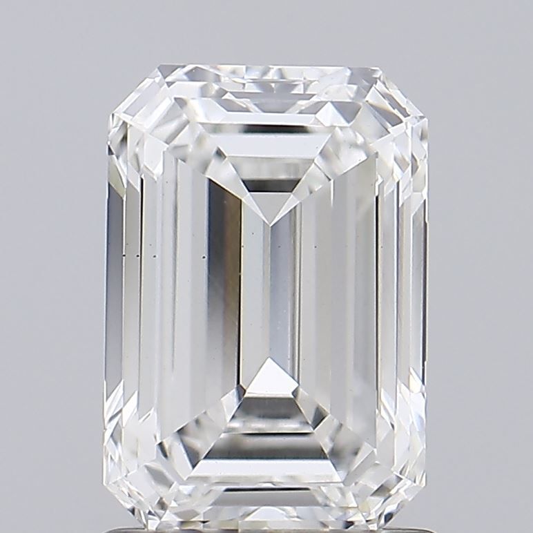 1.5 Carat Emerald Lab Diamond with  Cut Diamond in 14KT  view 1
