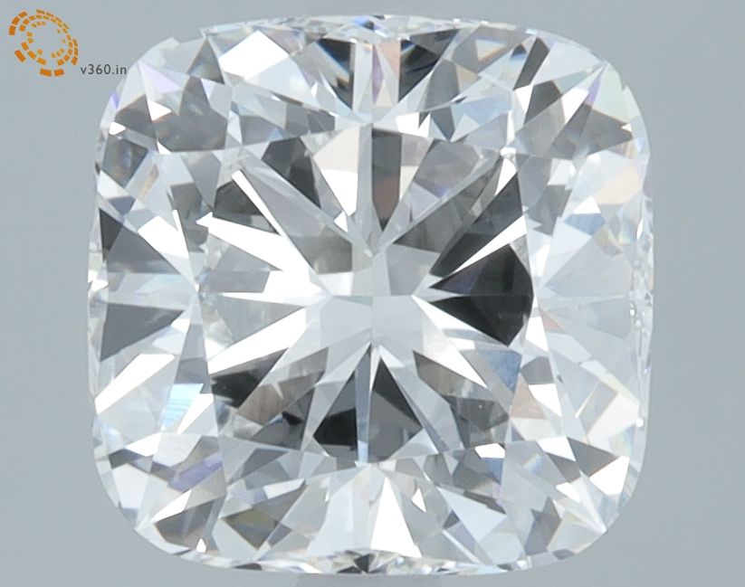3.09 Carat Cushion Lab Diamond with  Cut Diamond in 14KT  view 1
