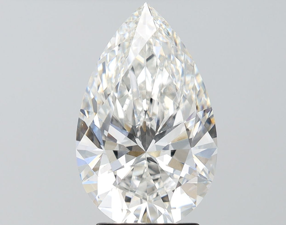 4.08 Carat Pear Lab Diamond with  Cut Diamond in 14KT  view 1
