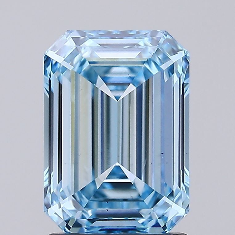 2.02 Carat Emerald Lab Diamond with  Cut Diamond in 14KT  view 1
