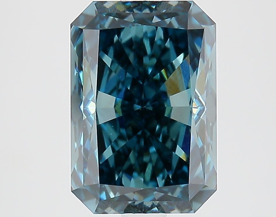 3.8 Carat Radiant Lab Diamond with  Cut Diamond in 14KT  view 1
